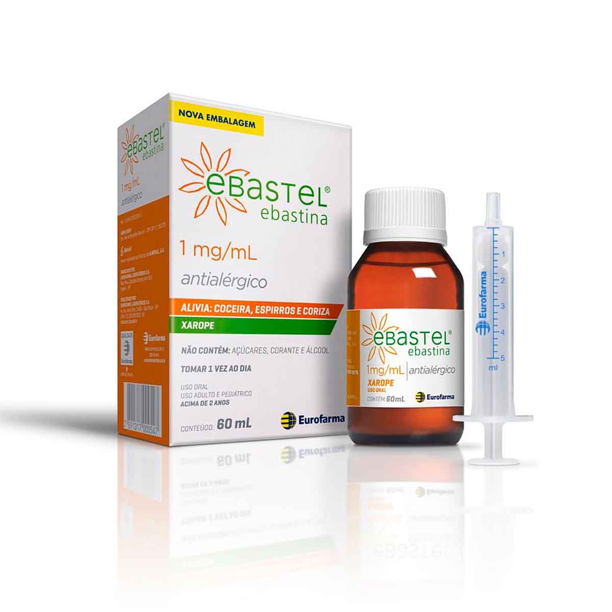 Ebastel 1mg/ml Xarope com 60ml | Droga Raia