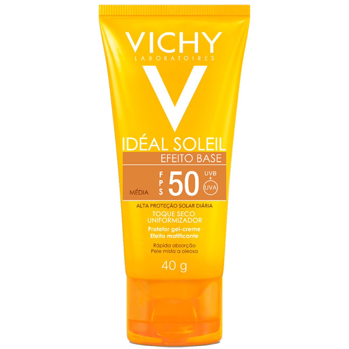 Protetor Solar Facial Idéal Soleil Efeito Base Cor Média FPS50 Vichy 40g