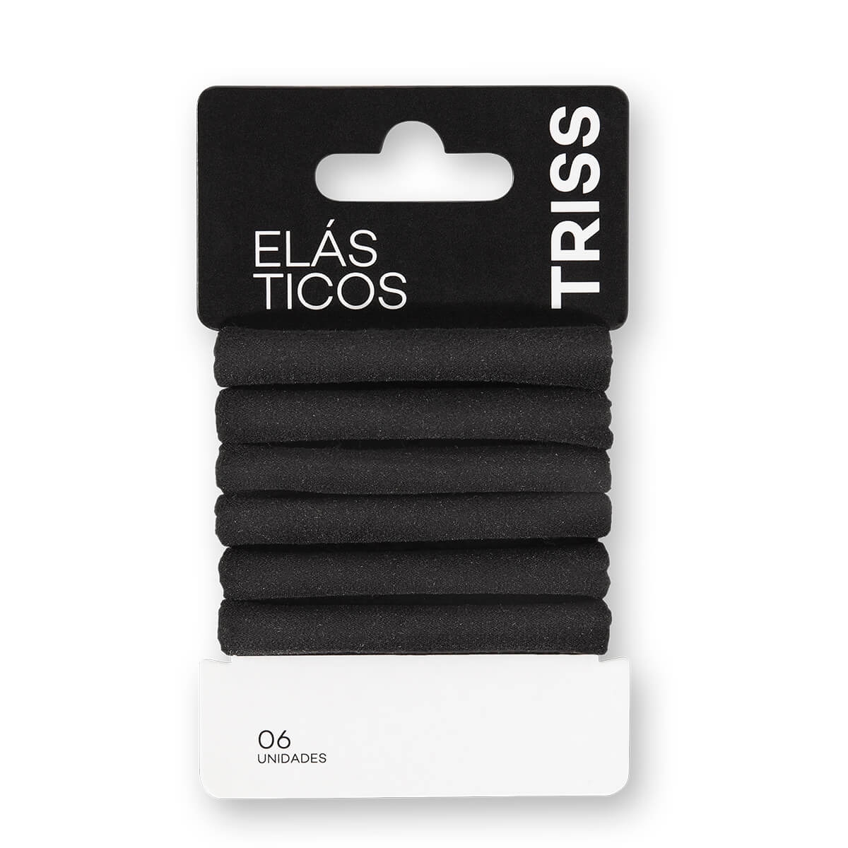 ELÁSTICO DE CABELO TRISS TECIDO PRETO COM 6 UNIDADES