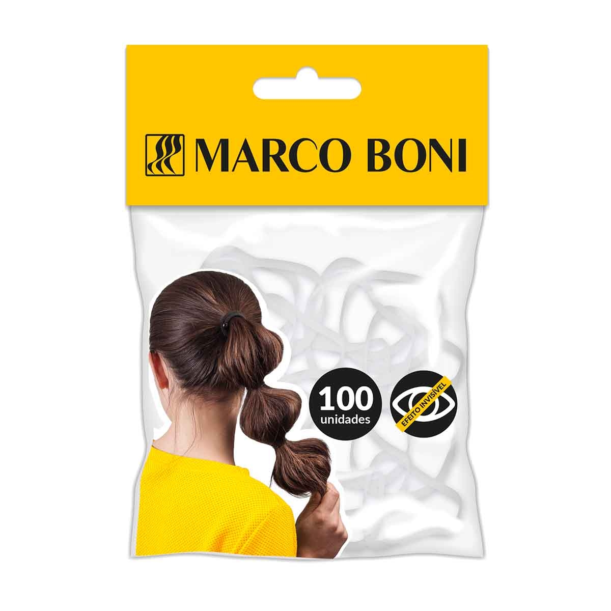 Elástico para Cabelo Marco Boni Soft Transparente 100 unidades