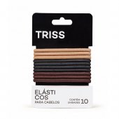 Elástico para Cabelo Triss/Needs Cores Preto, Marrom e Bege com 10 unidades