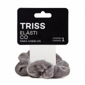 Elástico para Cabelo Triss/Needs Scrunchie de Veludo Cor Cinza com 1 unidade