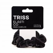 Elástico para Cabelo Triss/Needs Scrunchie de Veludo Cor Preta com 1 unidade