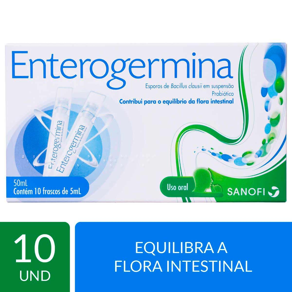 Probiótico Enterogermina Com 10 Frascos De 5ml Droga Raia