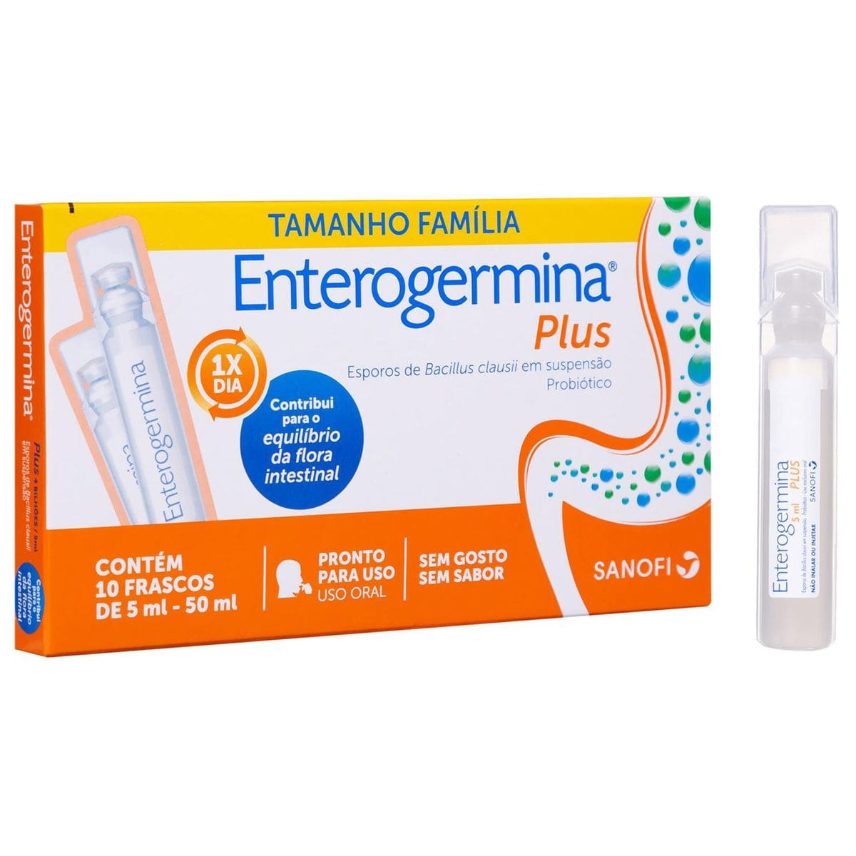Enterogermina Plus com 10 frascos de 5ml cada | Droga Raia