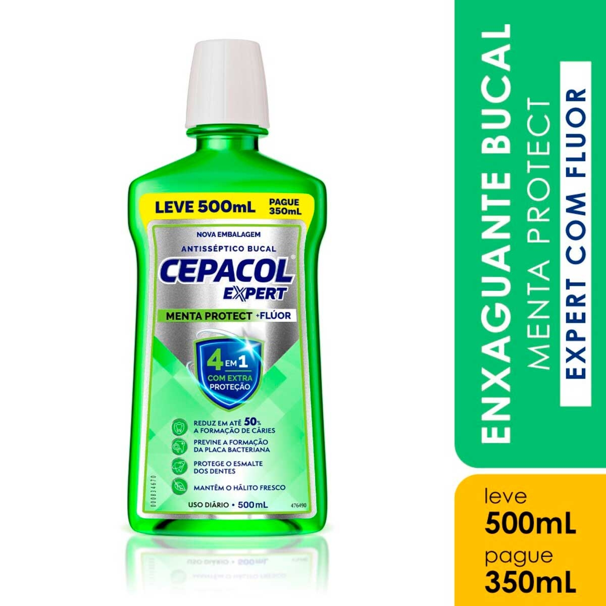 Enxaguante Antisséptico Bucal Cepacol Expert Menta Protect +Flúor 500ml Menor preço em Enxaguante Antisséptico Bucal Cepacol Expert Menta Protect +Flúor 500ml