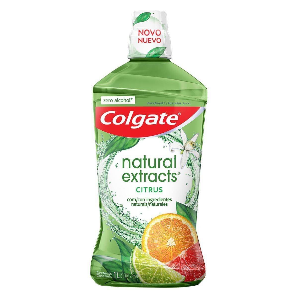 Enxaguante Antisséptico Bucal Colgate Natural Extracts Citrus Zero Álcool com 1L Menor preço em Enxaguante Antisséptico Bucal Colgate Natural Extracts Citrus Zero Álcool com 1L