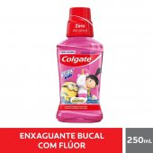 Enxaguante Antisséptico Bucal Colgate Plax Kids Zero Álcool Minions com 250ml