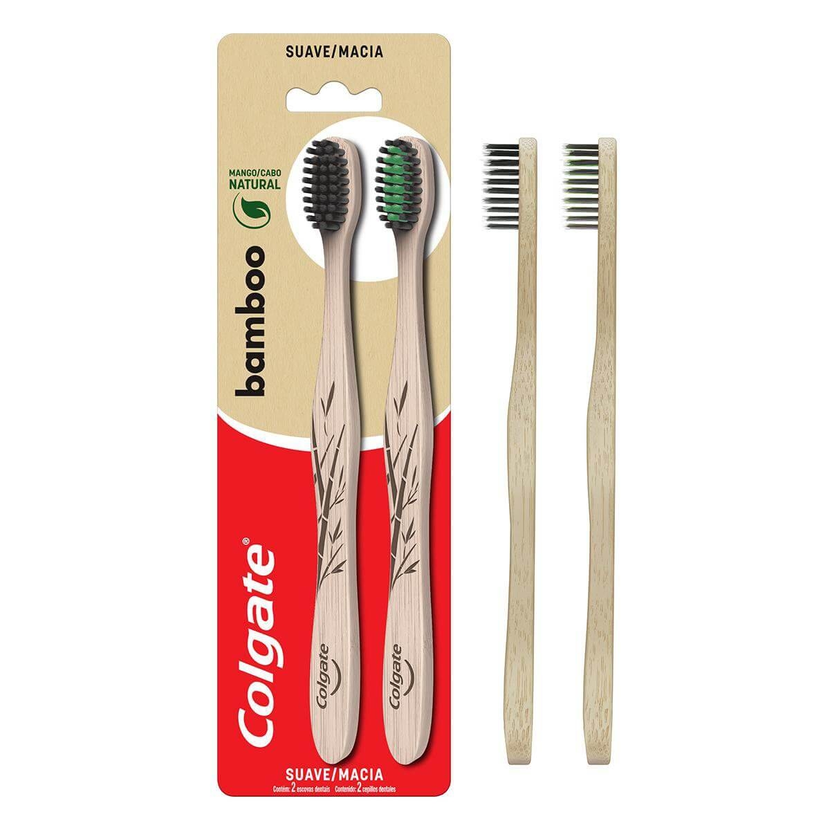 Escova de Dente Colgate Bamboo com 2 Unidades Droga Raia Escova de Dente Colgate Bamboo com 2 Unidades Droga Raia