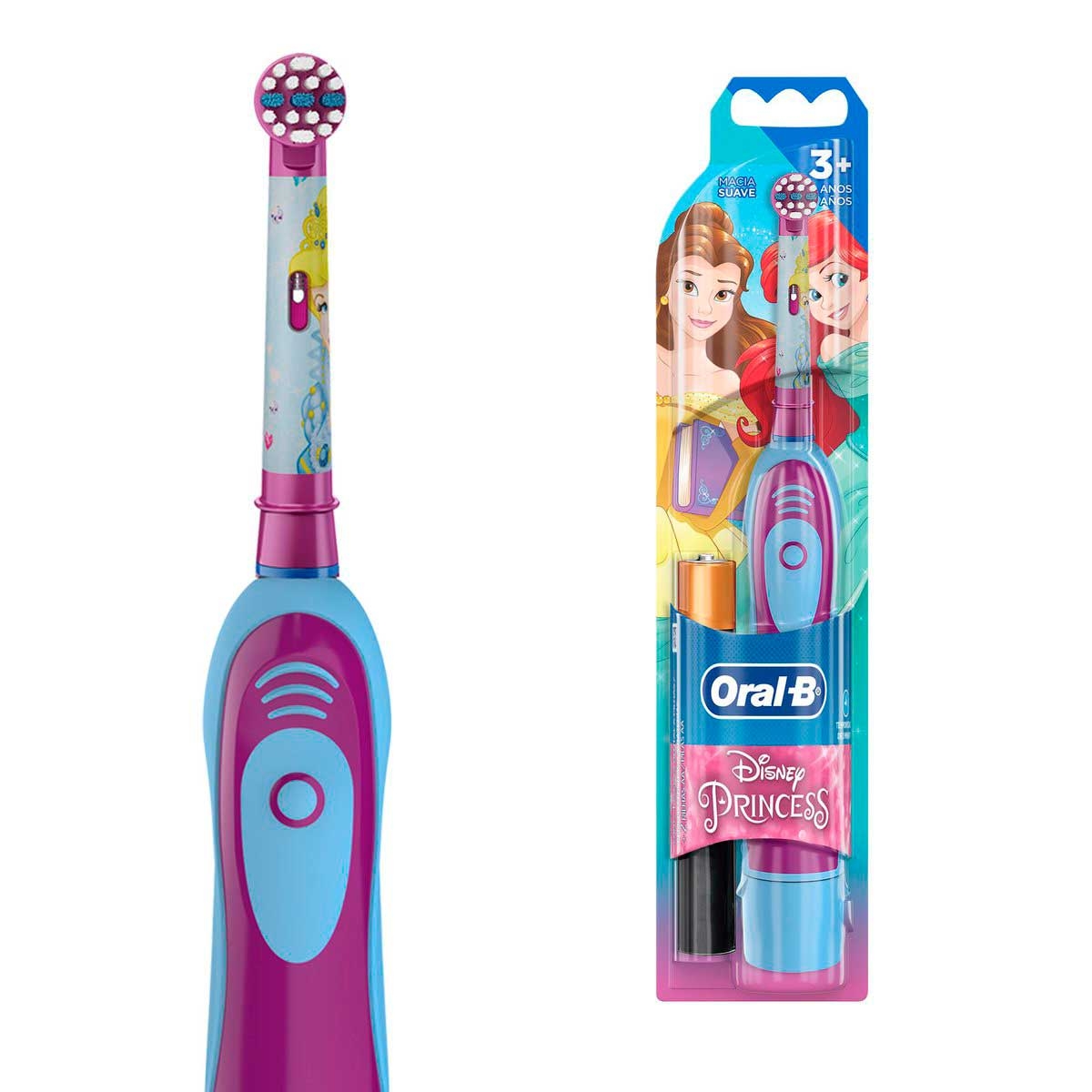 Escova Dental Elétrica Oral-B Disney Princesas com 1 Unidade + 2 Pilhas AA 1 Unidade