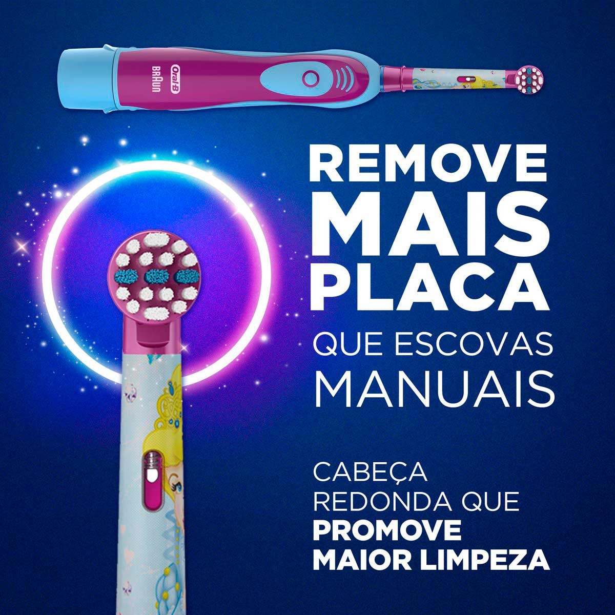 Escova Dental Elétrica Oral-B Disney Princesas Com 1 Unidade + 2 Pilhas ...