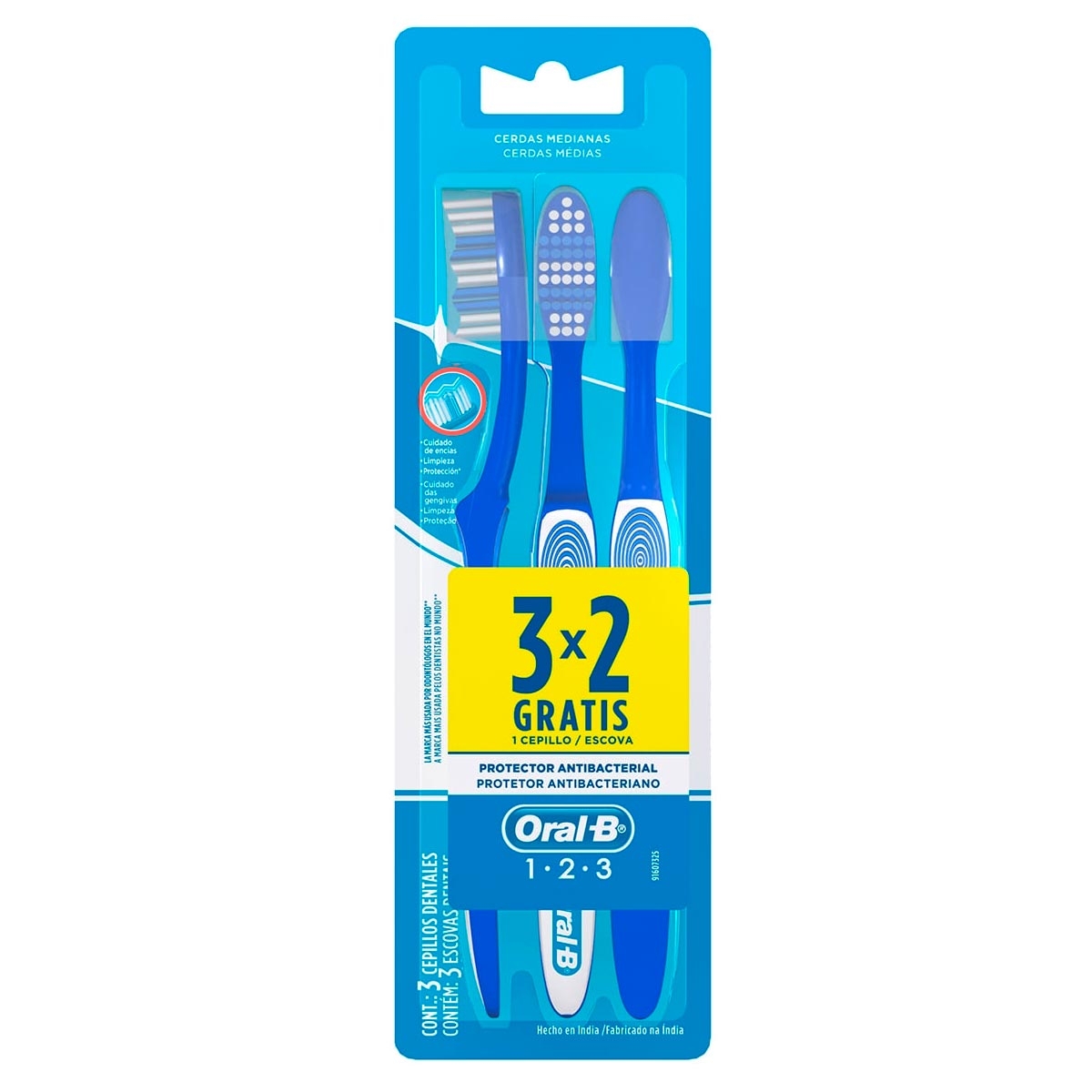 Escova Dental Oral-B 123 Limpeza Brilhante Leve 3, Pague 2 1 Unidade