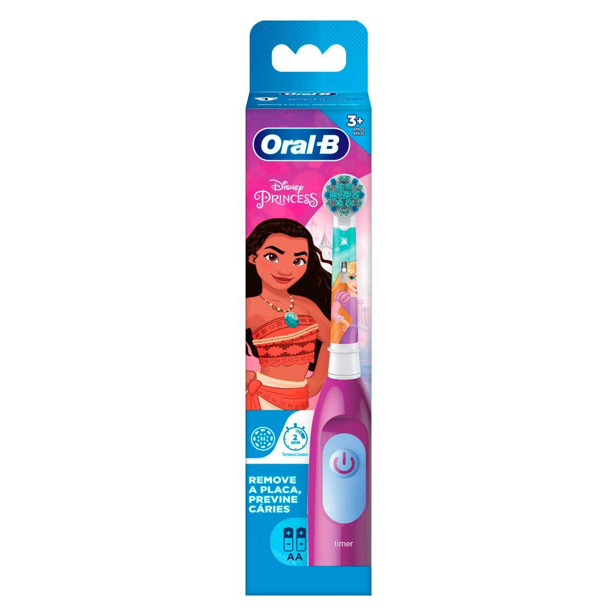 Escova de Dente Elétrica Oral-B Infantil Macia 3+ Anos Disney Princesas com 1 unidade + 2 pilhas AA