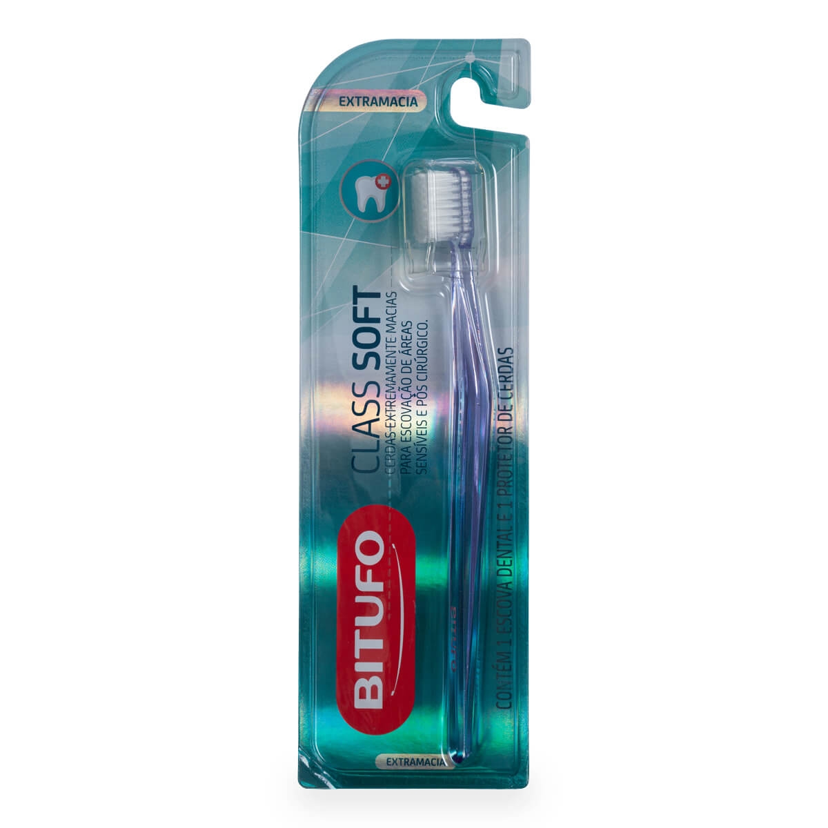 Escova de Dente Bitufo Class Soft Extra Macia 1 Unidade + 1 Protetor de Cerdas 1 Unidade