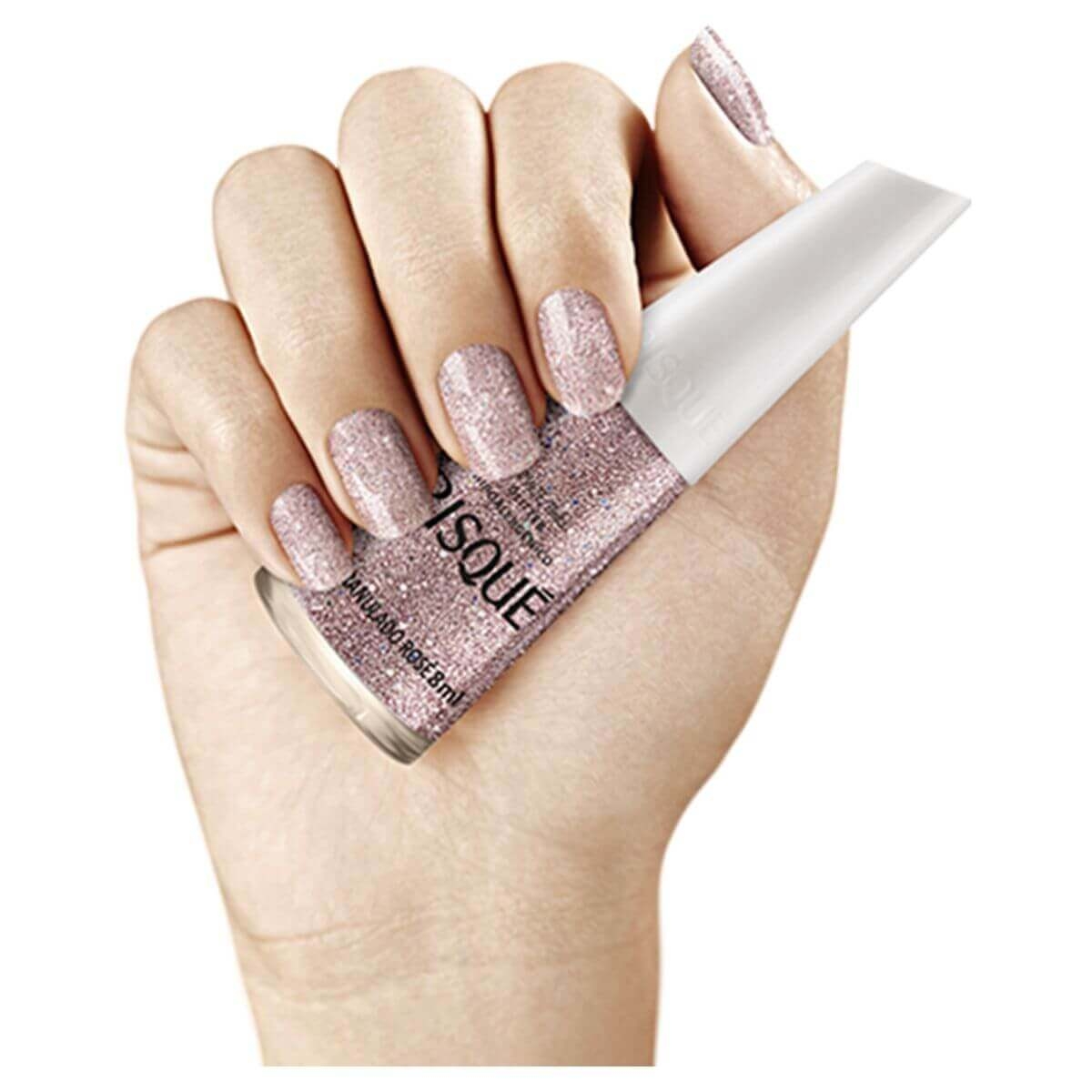 Esmalte Risqué Efeitos Glitter Granulado Rose Secagem Rápida | Droga Raia