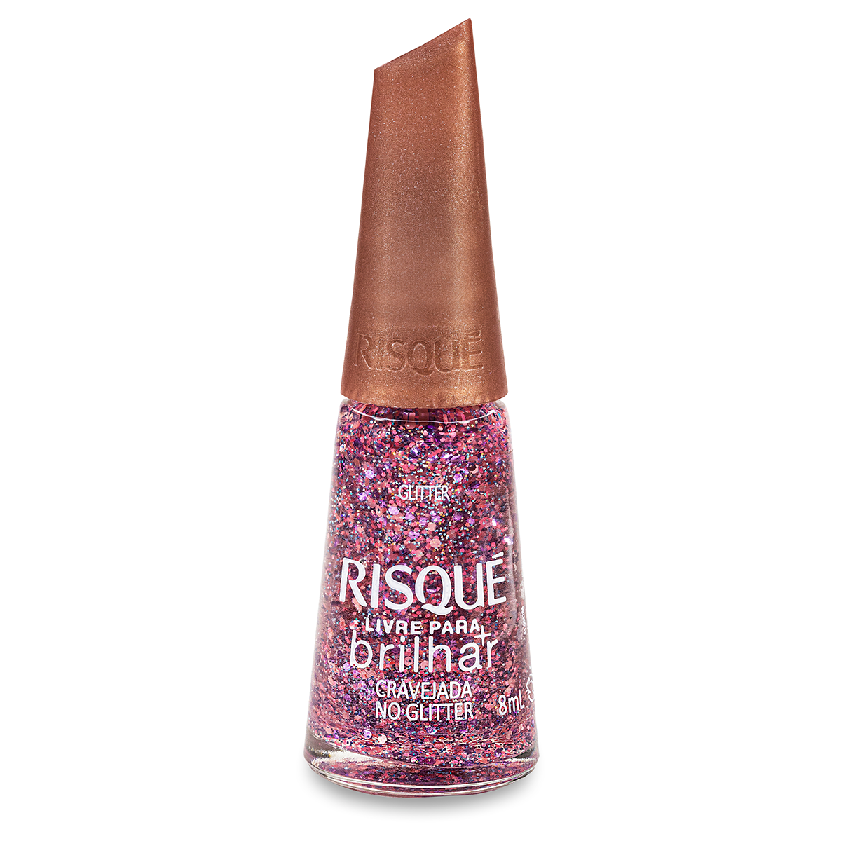 Esmalte Glitter Risqué Livre Para Brilhar Cravejada no Glitter 8ml ...