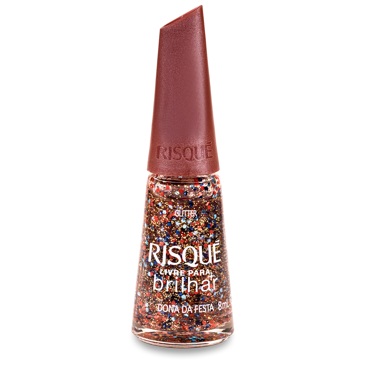 Esmalte Glitter Risqué Livre Para Brilhar Dona da Festa 8ml | Droga Raia