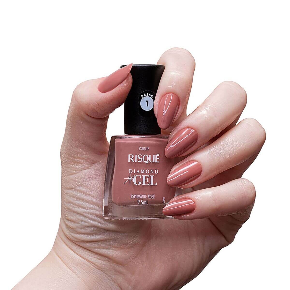 Esmalte Risqué Diamond Gel Espumante Rosé: menor preço | Droga Raia