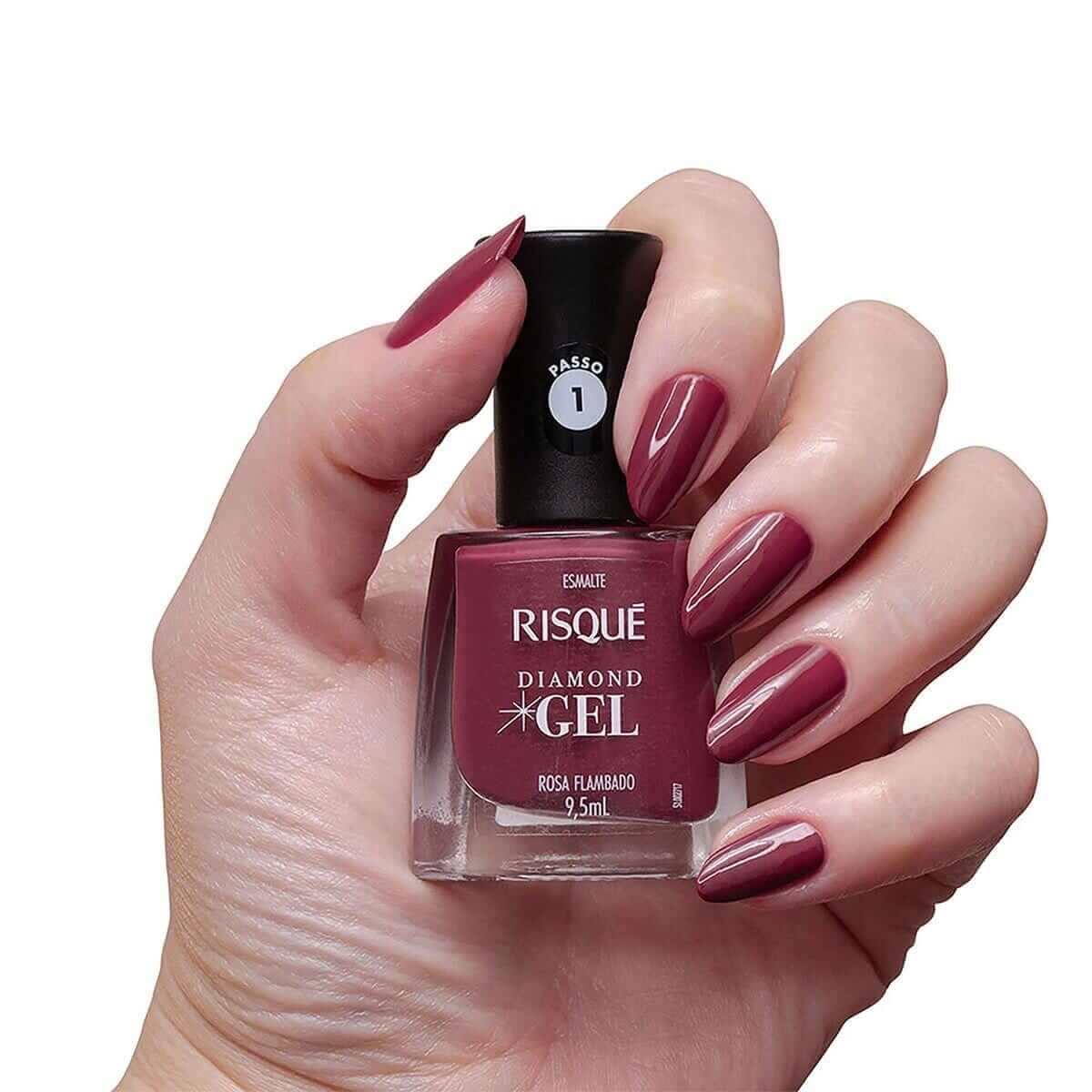 Esmalte Risqué Diamond Gel Rosa Flambado: Confira o valor! | Droga Raia