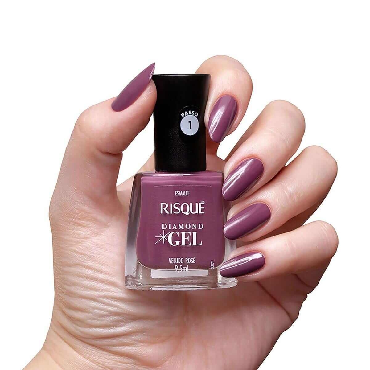 Esmalte Risqué Diamond Gel Veludo Rosé: Diversas cores | Droga Raia