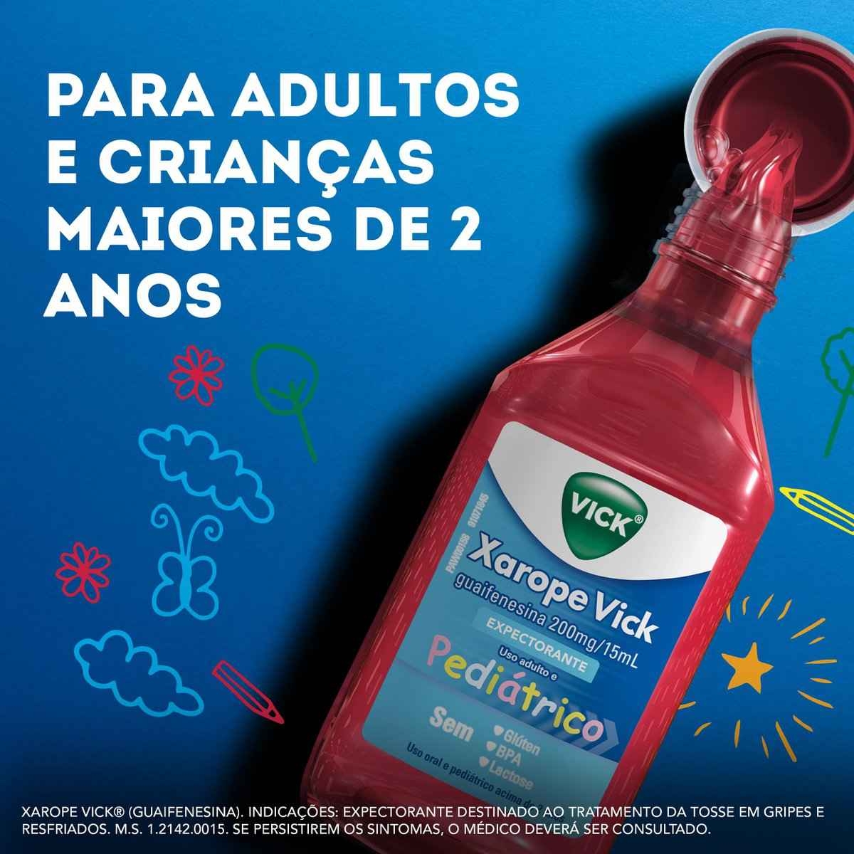 Vick Pediátrico Xarope Expectorante com 120ml: Encontre online | Droga Raia