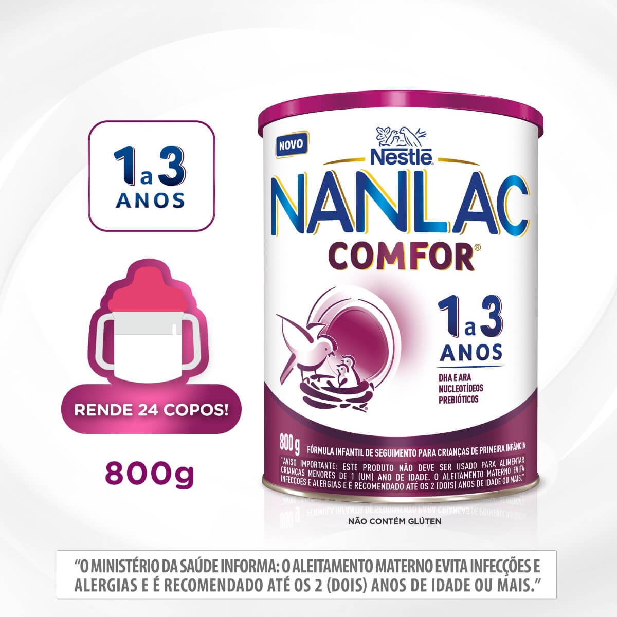 Fórmula Infantil Nanlac Comfor Nestlé 1 a 3 anos 800g Menor preço em Fórmula Infantil Nanlac Comfor Nestlé 1 a 3 anos 800g