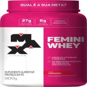 Suplemento Alimentar Proteico Femini Whey Max Titanium Morango 900g