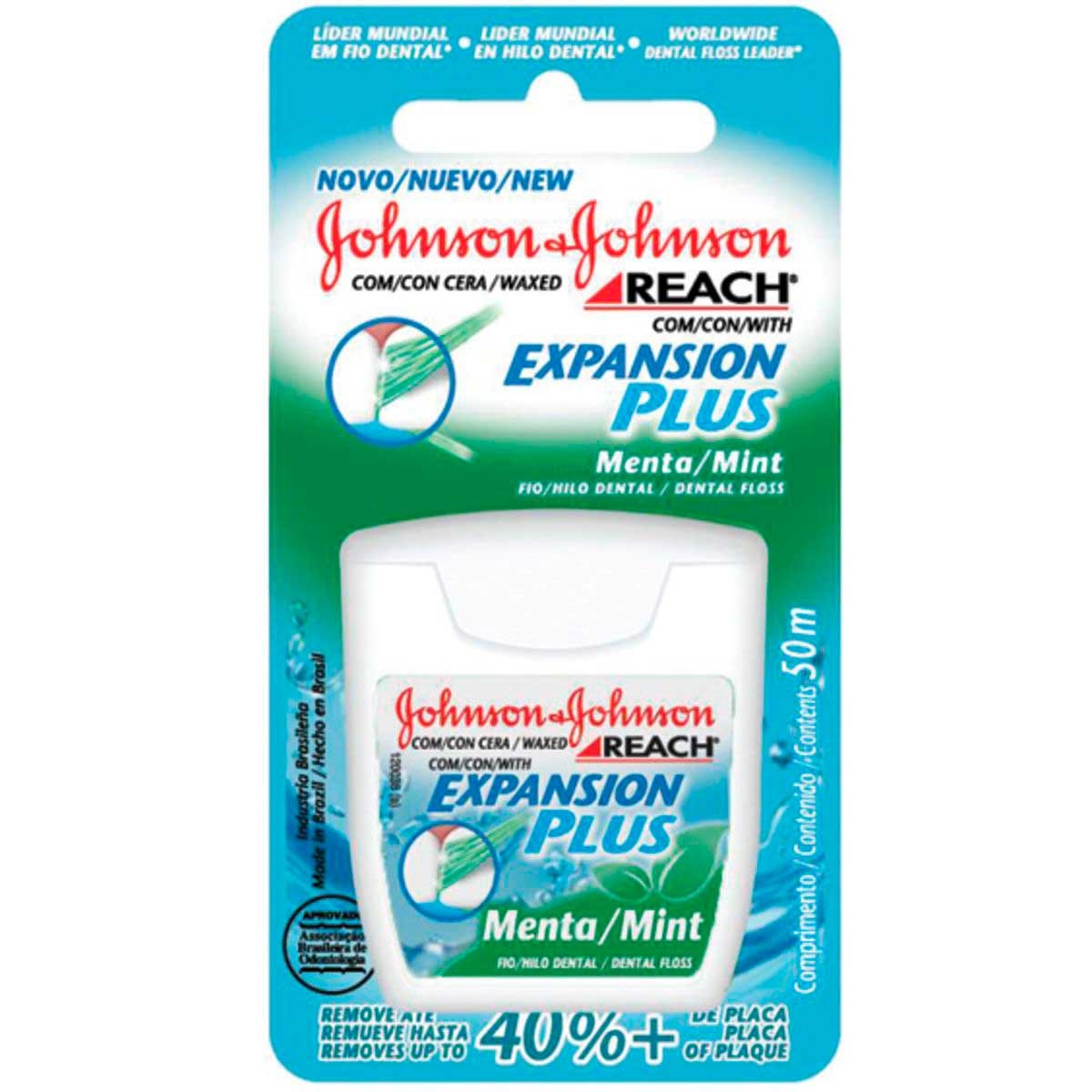 Fio Dental Johnson's Reach Expansion Plus Sabor Menta com 50 metros Menor preço em Fio Dental Johnson's Reach Expansion Plus Sabor Menta com 50 metros