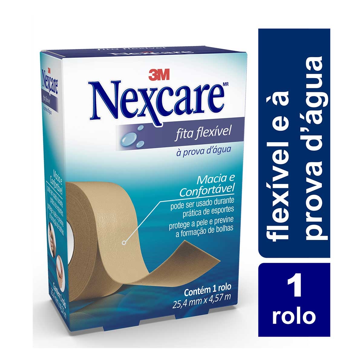 Fita Flexível 3M Nexcare À Prova D'água 25mm x 4,5m com 1 unidade