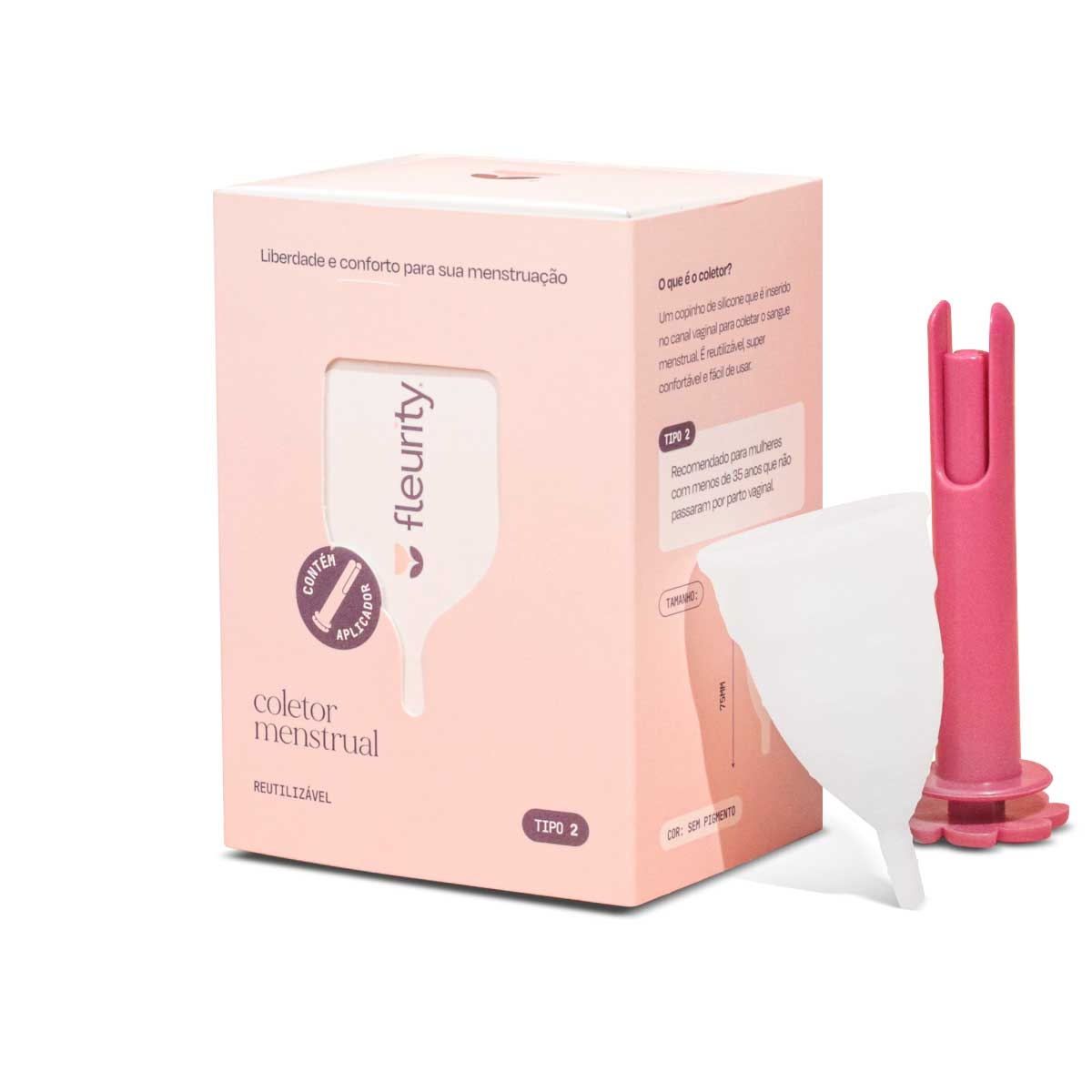 Coletor Menstrual Fleurity Tipo 2 Sem Pigmento com 1 unidade