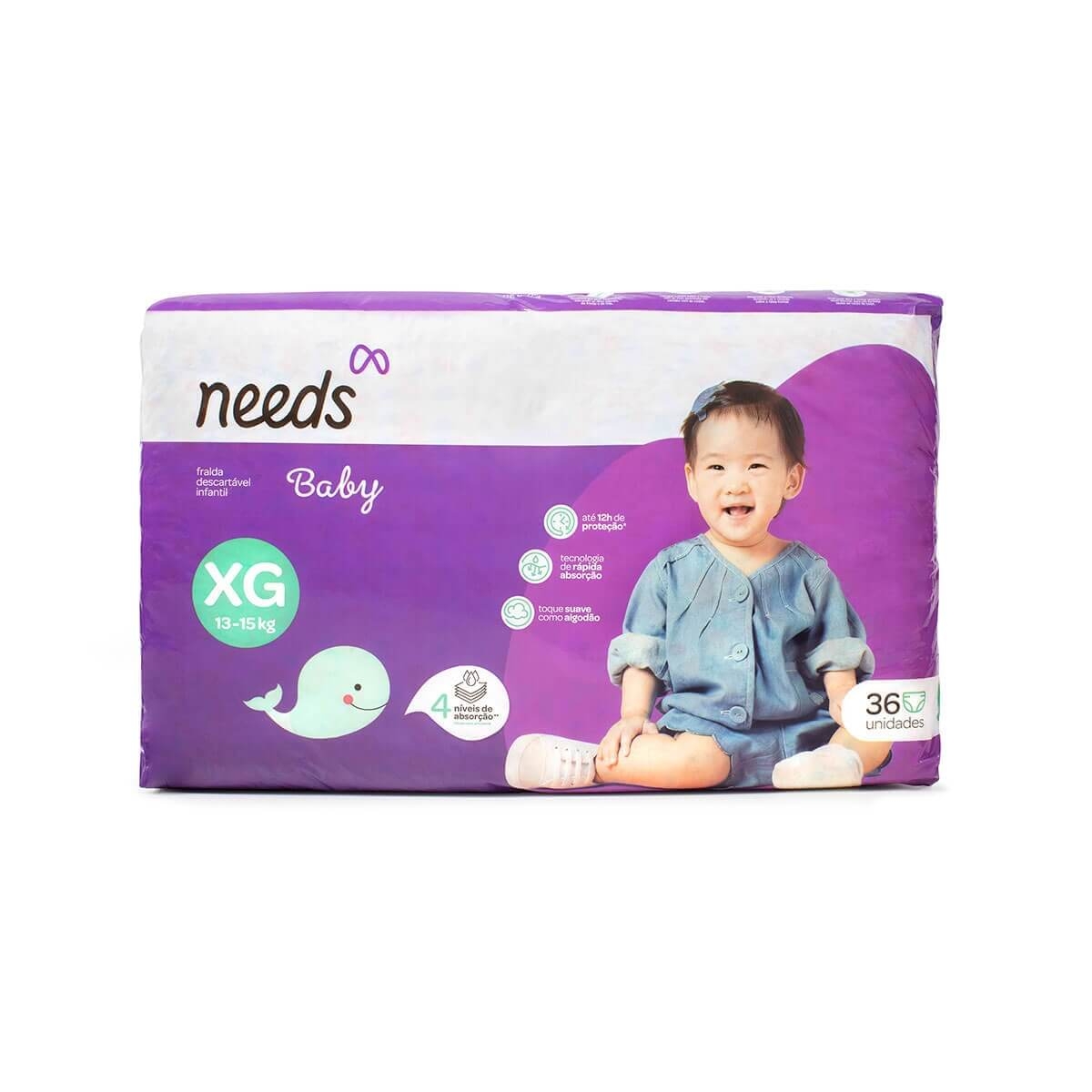 Fralda Needs Baby Mega XG - 36 Unidades Menor preço em Fralda Needs Baby Mega XG - 36 Unidades