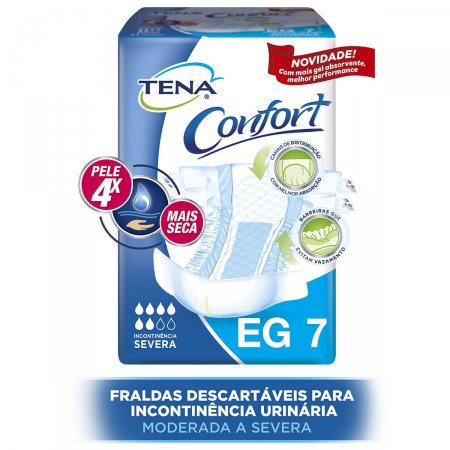 Fralda Geriátrica Tena Confort EG Incontinência Urinária com 7 unidades