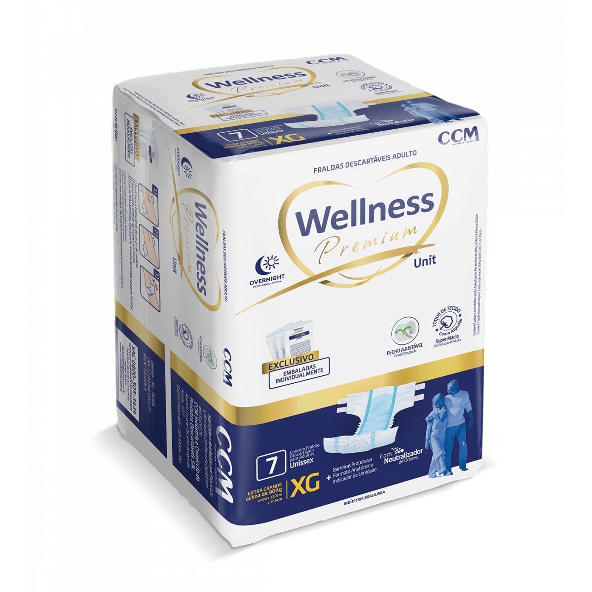 Fralda Geriátrica Wellness Premium - Tamanho XG - Com 7 unidades Menor preço em Fralda Geriátrica Wellness Premium - Tamanho XG - Com 7 unidades