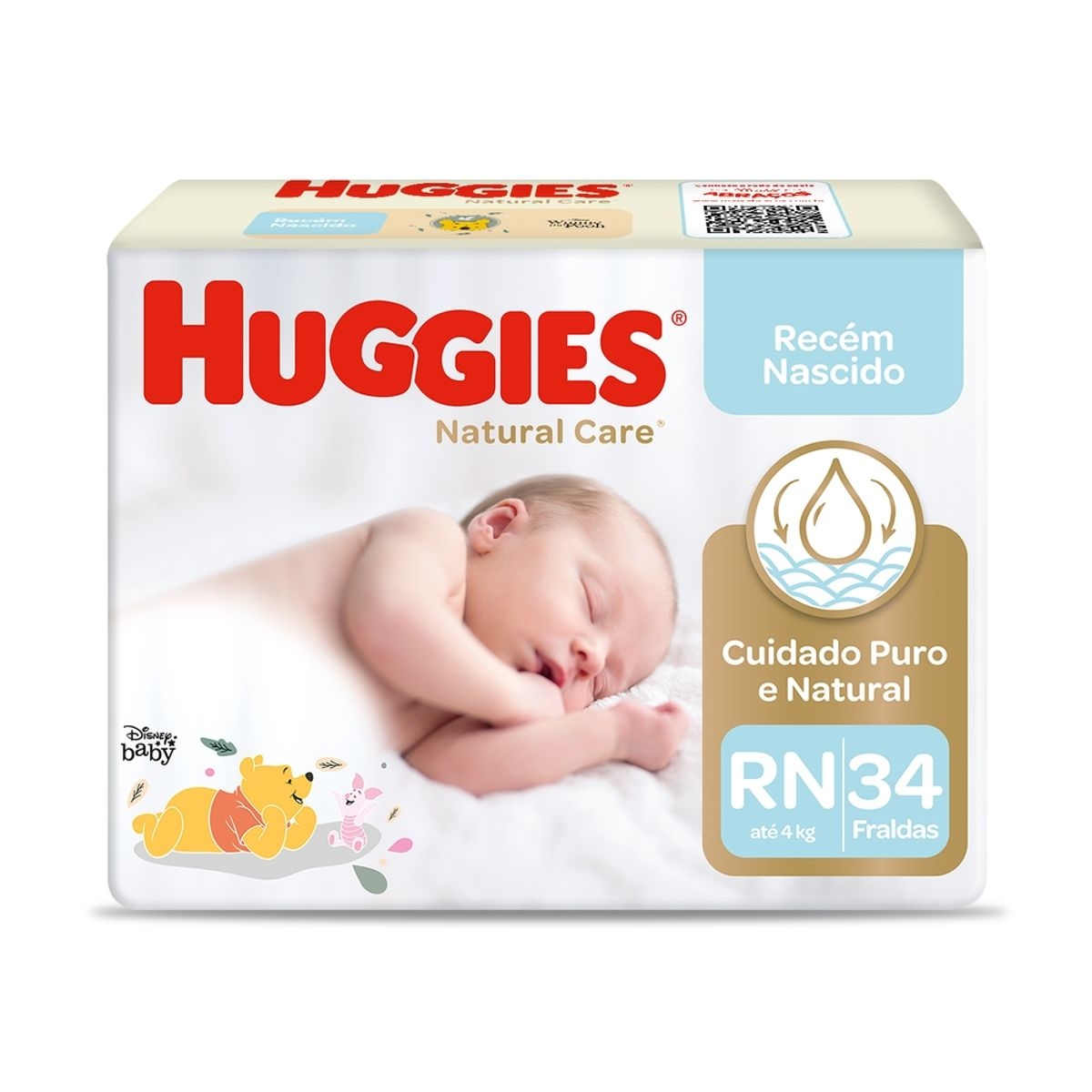 Fralda Huggies Natural Care RN - 34 Unidades Menor preço em Fralda Huggies Natural Care RN - 34 Unidades