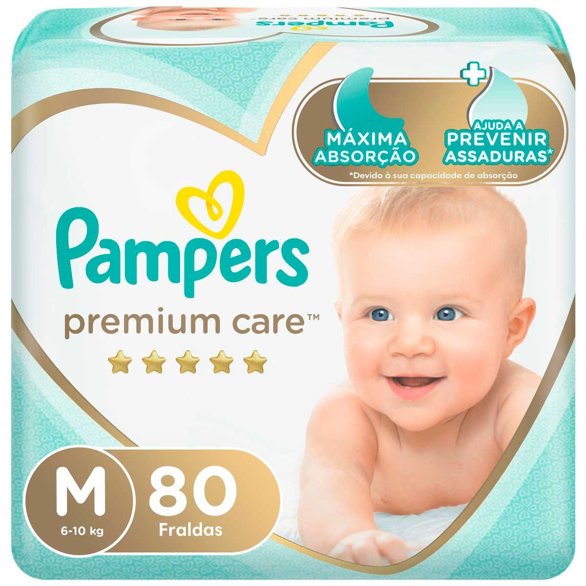 Fralda Pampers Premium Care Tamanho M com 80 unidades Menor preço em Fralda Pampers Premium Care Tamanho M com 80 unidades