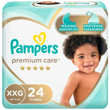 Fralda Pampers Premium Care Tamanho XXG com 24 unidades