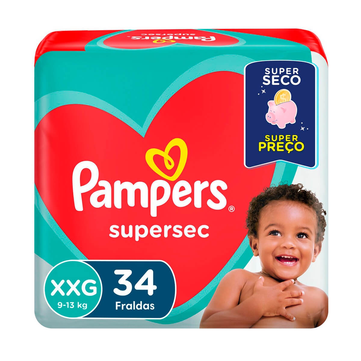Fralda Pampers Supersec XXG - 34 Unidades Menor preço em Fralda Pampers Supersec XXG - 34 Unidades
