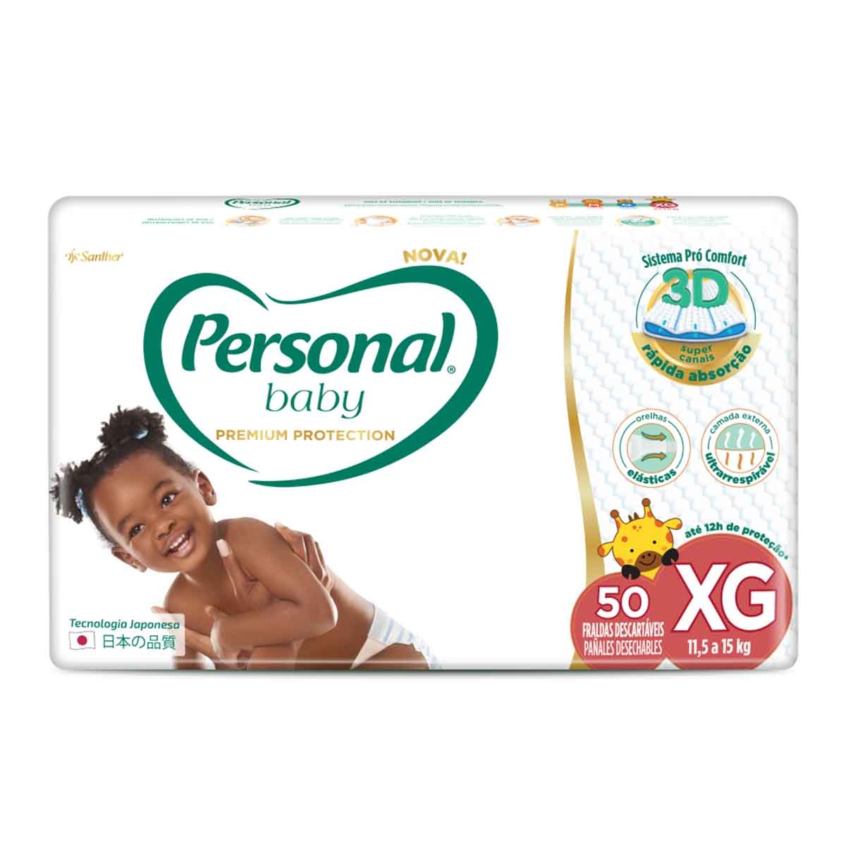 Fralda Personal Baby Premium Protection XG - 50 Unidades 50 Unidades