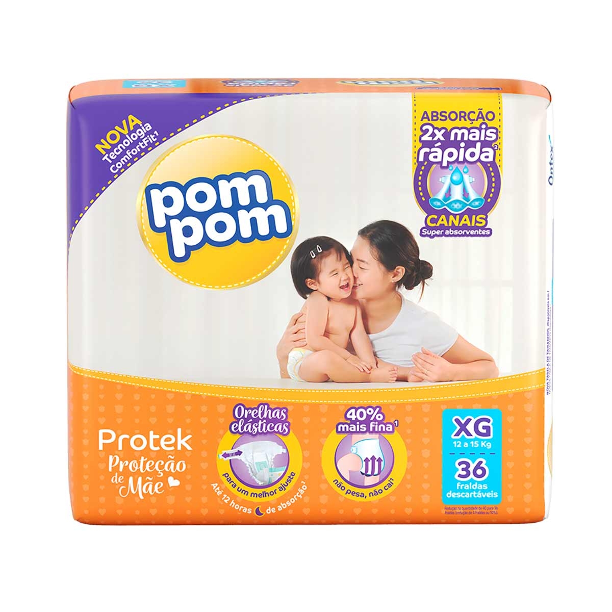 Fralda Pom Pom Protek Proteção de Mãe XG com 36 unidades Menor preço em Fralda Pom Pom Protek Proteção de Mãe XG com 36 unidades