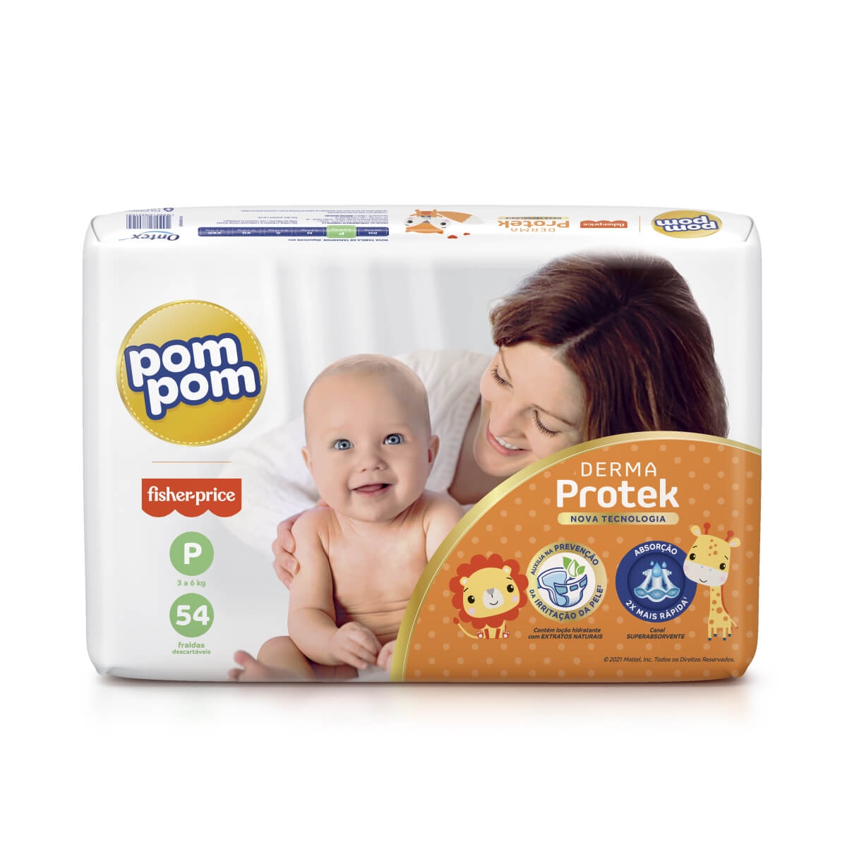 Fralda Pom Pom Derma Protek P com 54 Unidades Menor preço em Fralda Pom Pom Derma Protek P com 54 Unidades
