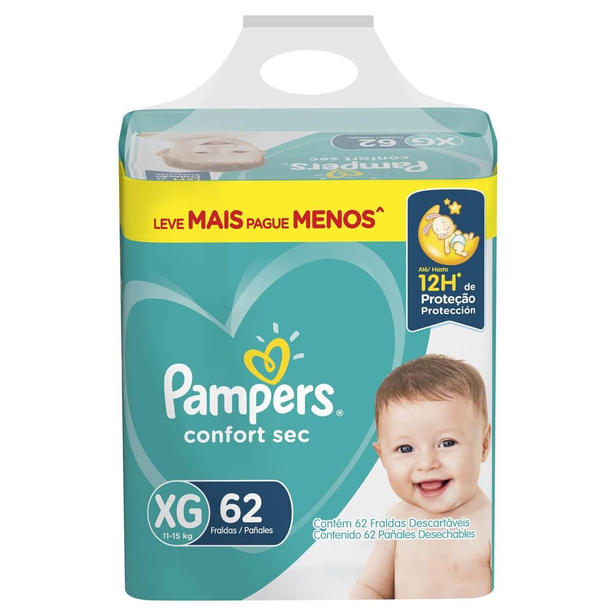 Fralda Pampers Confort Sec Xg Com 62 Unidades Droga Raia