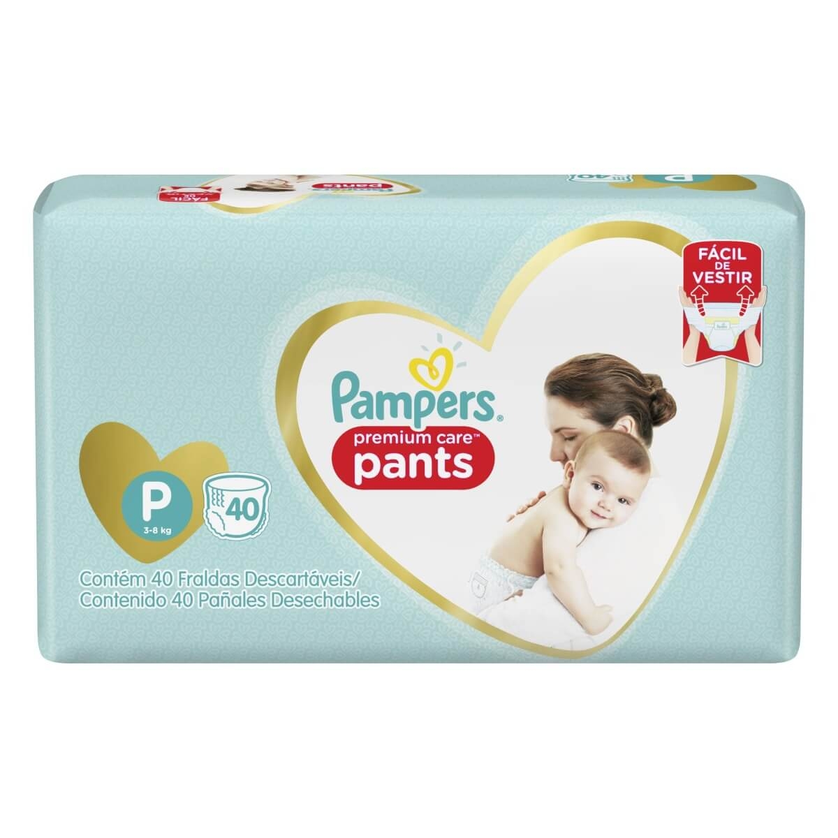 Fralda Pampers Premium Care Pants Tamanho P 40 Tiras