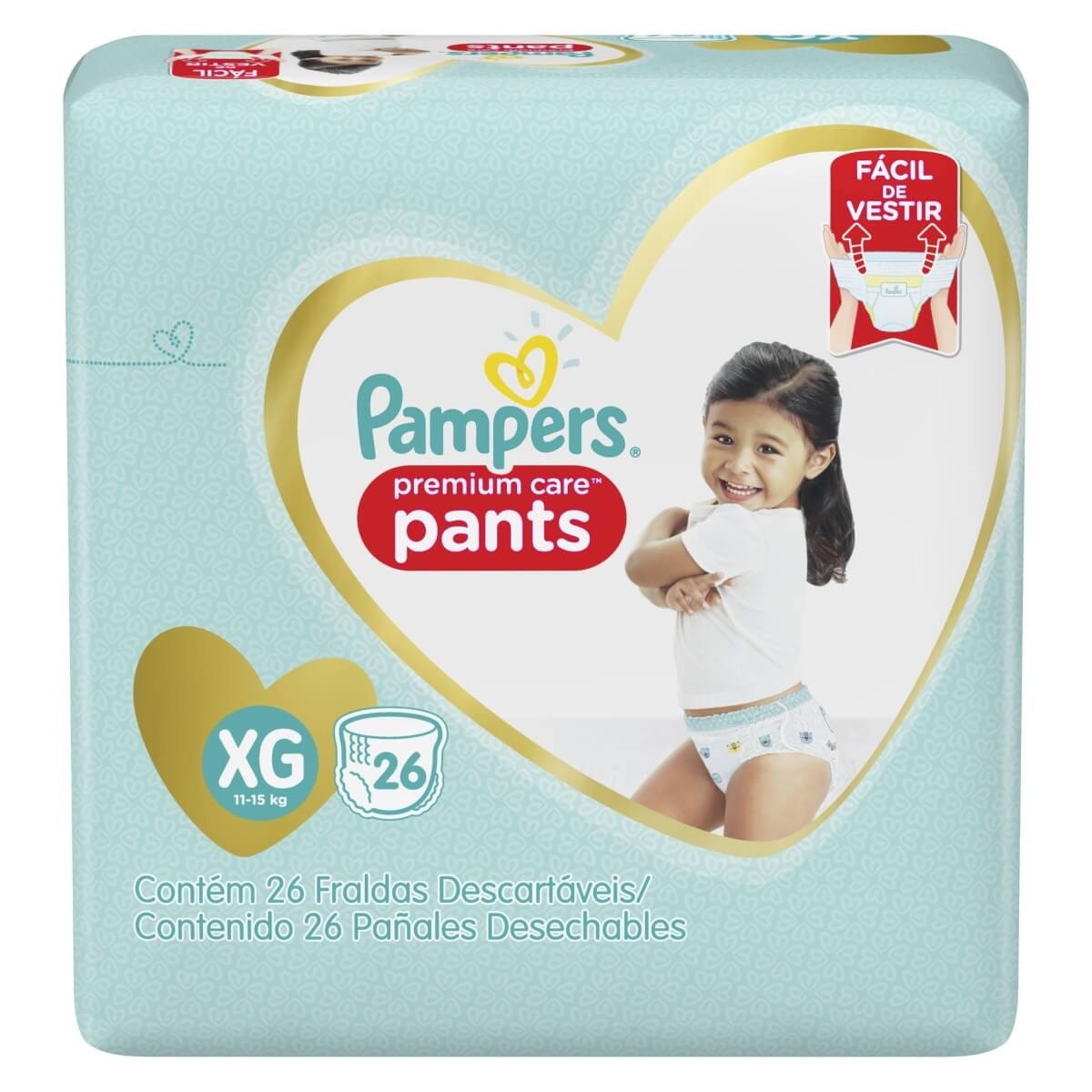 Fralda Pampers Premium Care Pants Tamanho XG 26 Tiras
