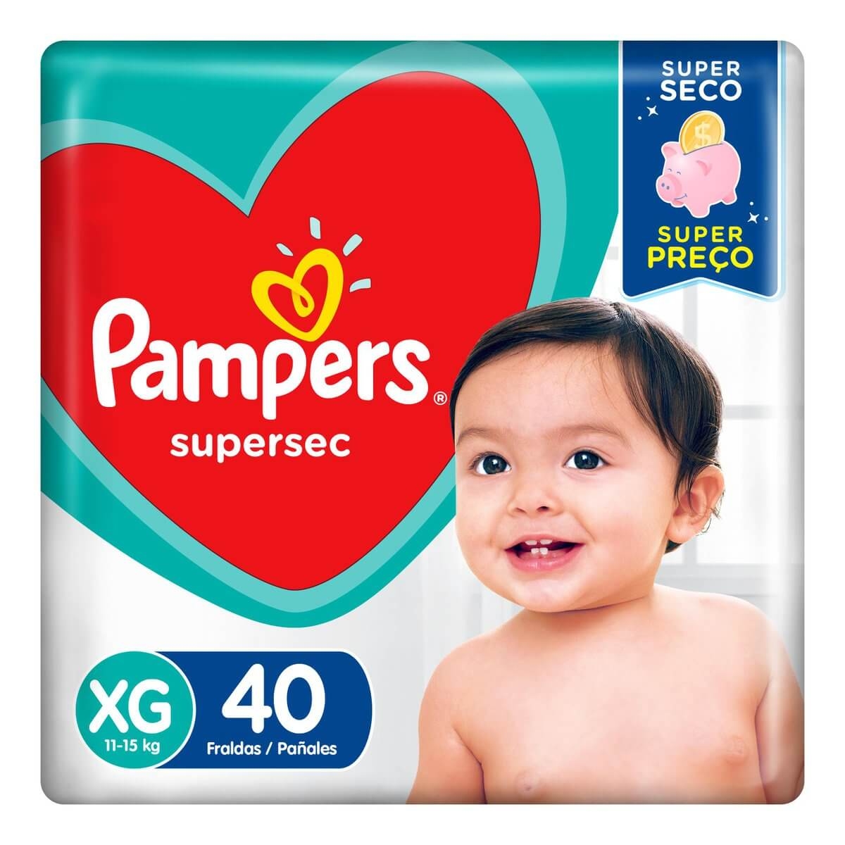 Fralda Pampers Supersec Hiper XG com 40 unidades Menor preço em Fralda Pampers Supersec Hiper XG com 40 unidades