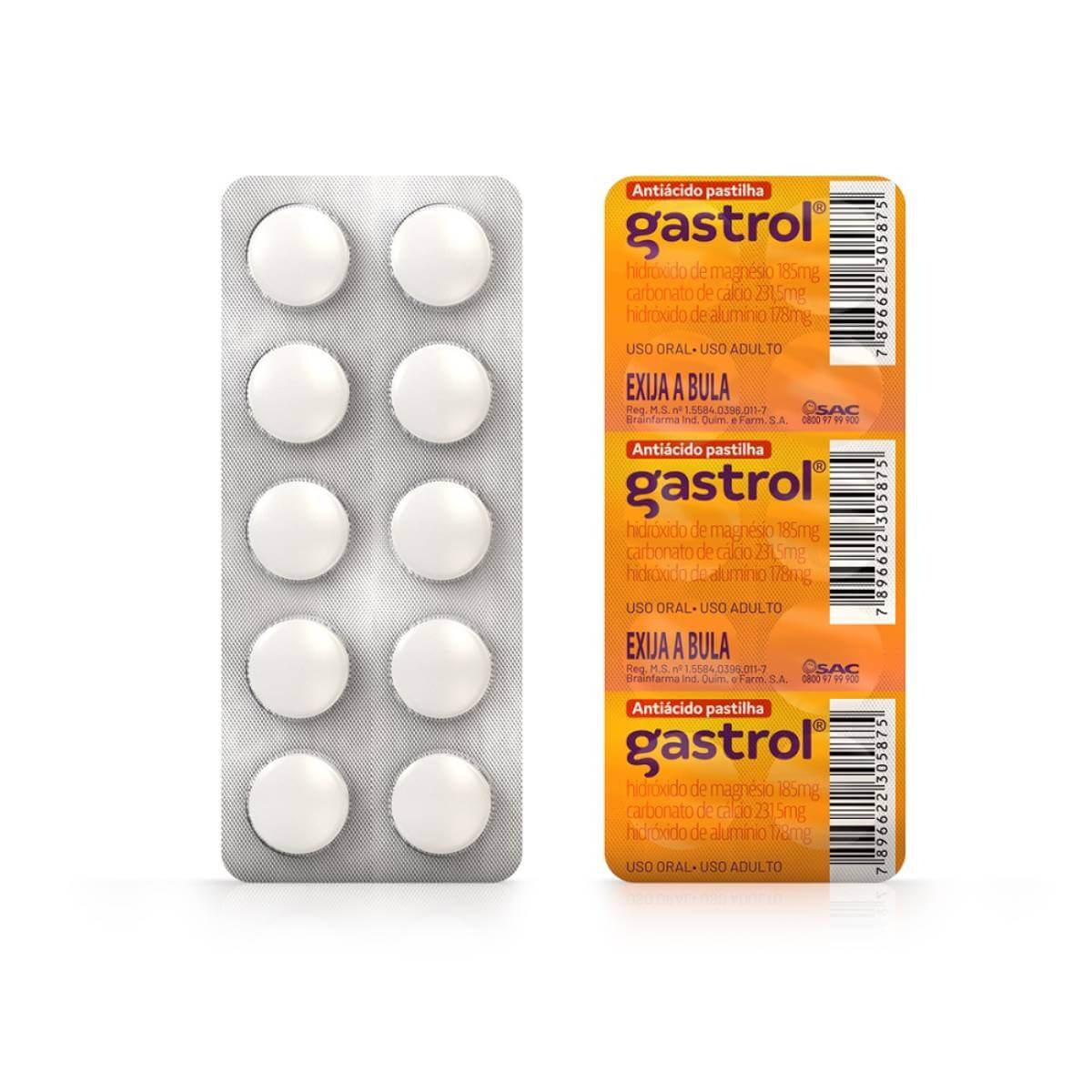 Gastrol Pastilha Mastigável 10 Pastilhas Neo Química | Droga Raia