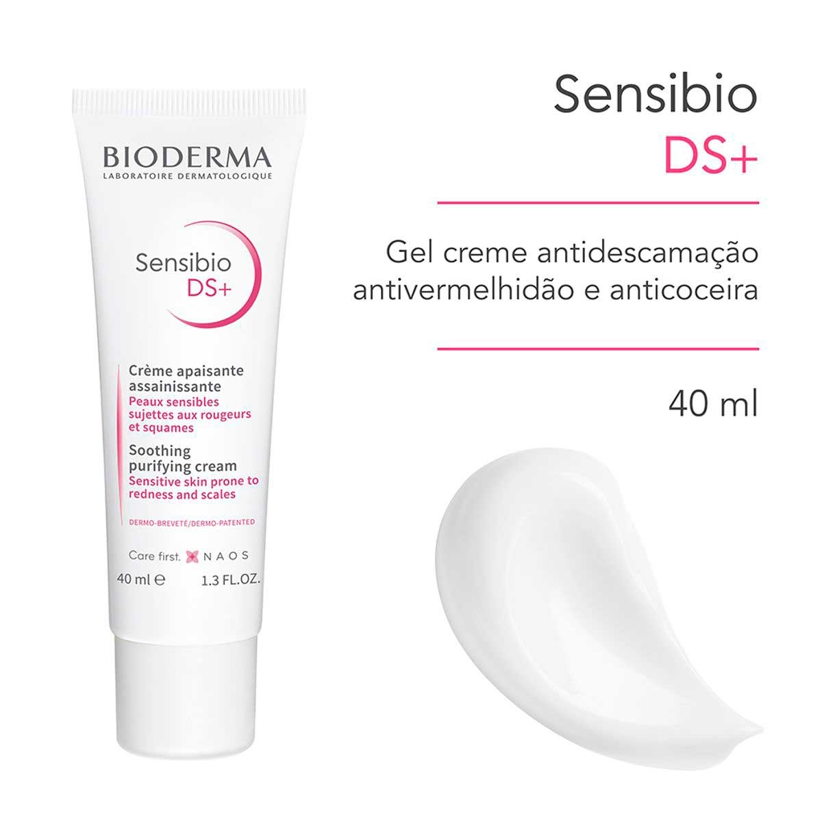 Gel Creme Antidescamação e Antivermelhidão Bioderma Sensibio DS+ com 40ml