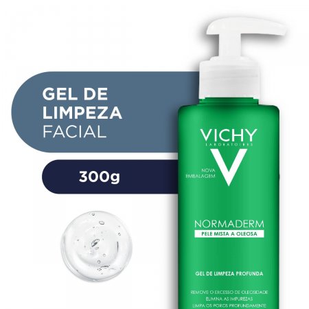 Gel de Limpeza Facial Vichy Normaderm Pele Mista a Oleosa com 300g