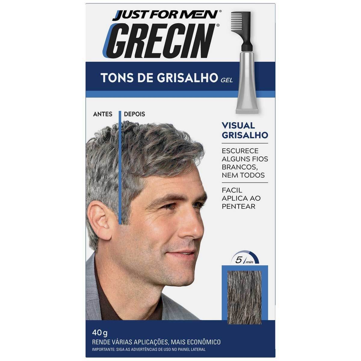 Gel Tonalizante Grecin Tons de Grisalho com 40g Menor preço em Gel Tonalizante Grecin Tons de Grisalho com 40g