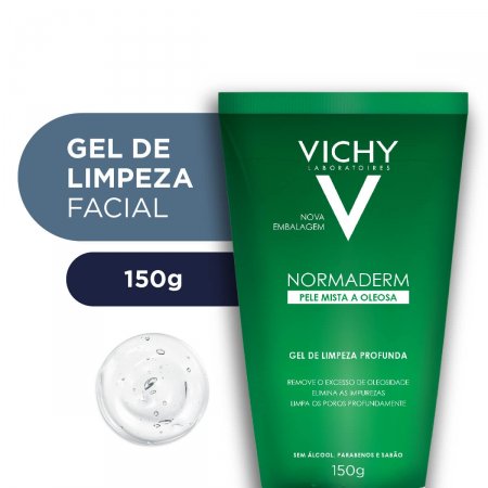 Gel de Limpeza Facial Vichy Normaderm Pele Mista a Oleosa com 150g