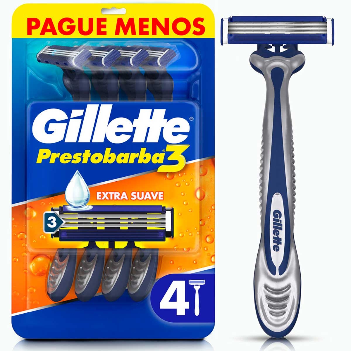 Aparelho de Barbear Descartável Gillette Prestobarba 3 com 4 unidades Menor preço em Aparelho de Barbear Descartável Gillette Prestobarba 3 com 4 unidades
